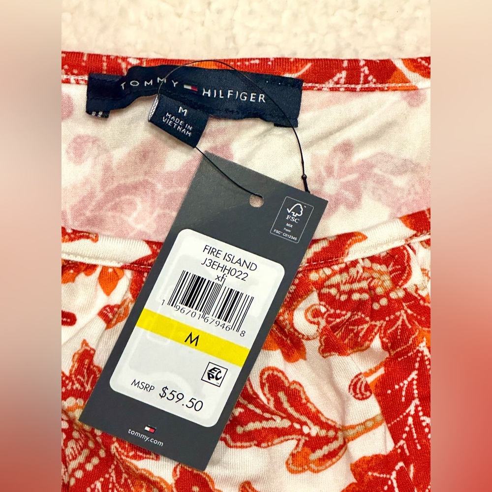 Tommy Hilfiger Red and White Floral Blouse - Picture 5 of 8